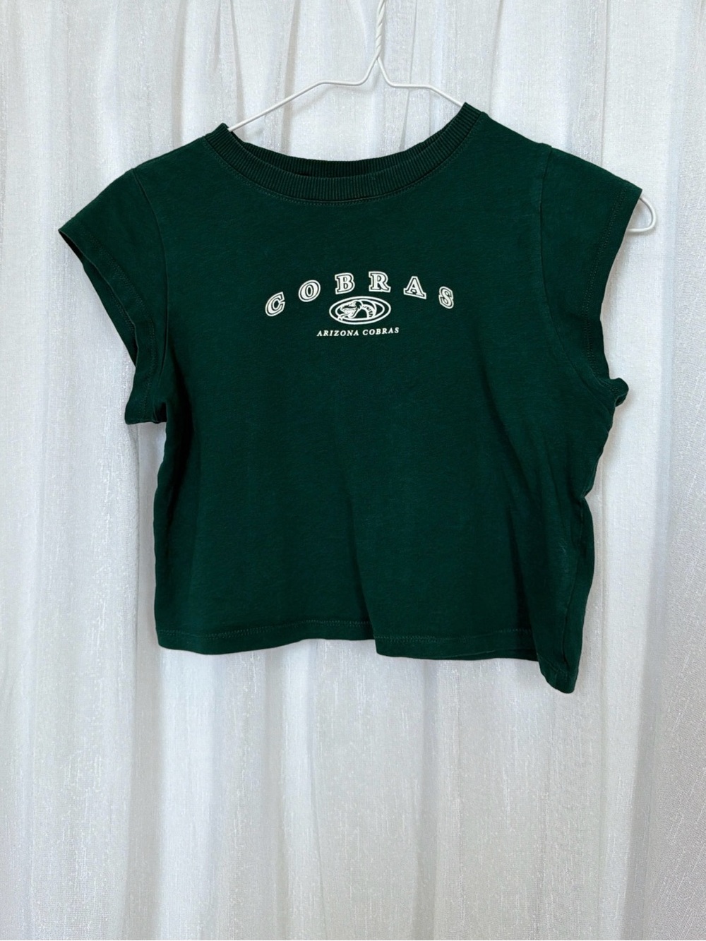 H&M Dark Green 'Cobras' Crop Tee